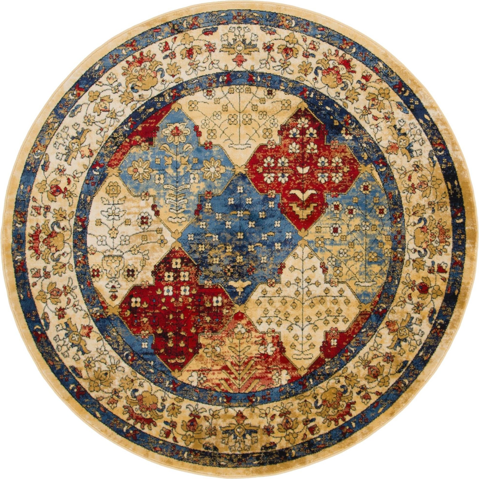 5' x 5' Blaine · Border rug, multi