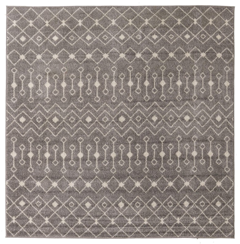 7' 10 x 7' 10 Boswell · Geometric rug, gray and ivory