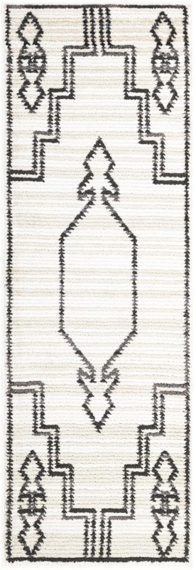 2' x 6' Ivy · Geometric rug, ivory and black