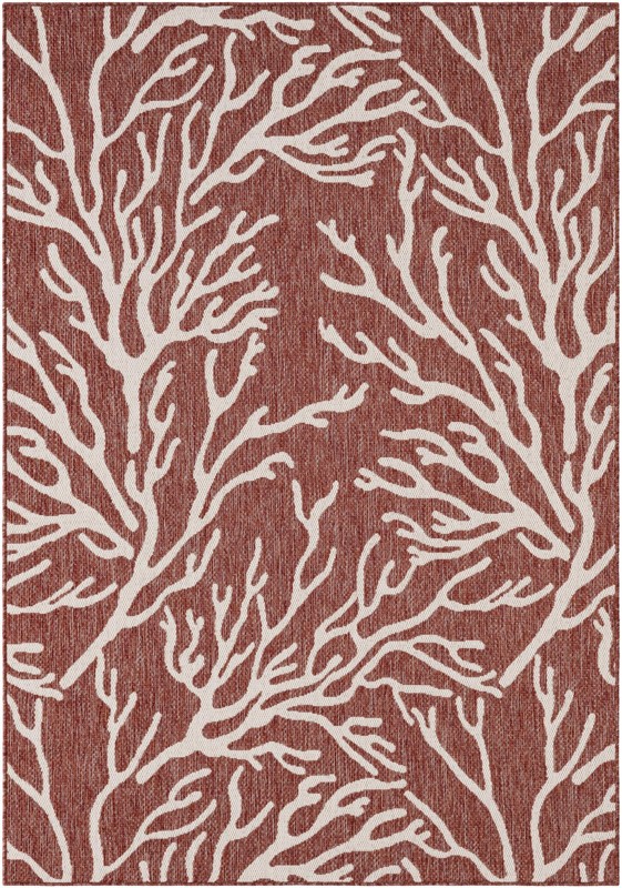 Northfield · Floral / botanical Outdoor Rug, rust red