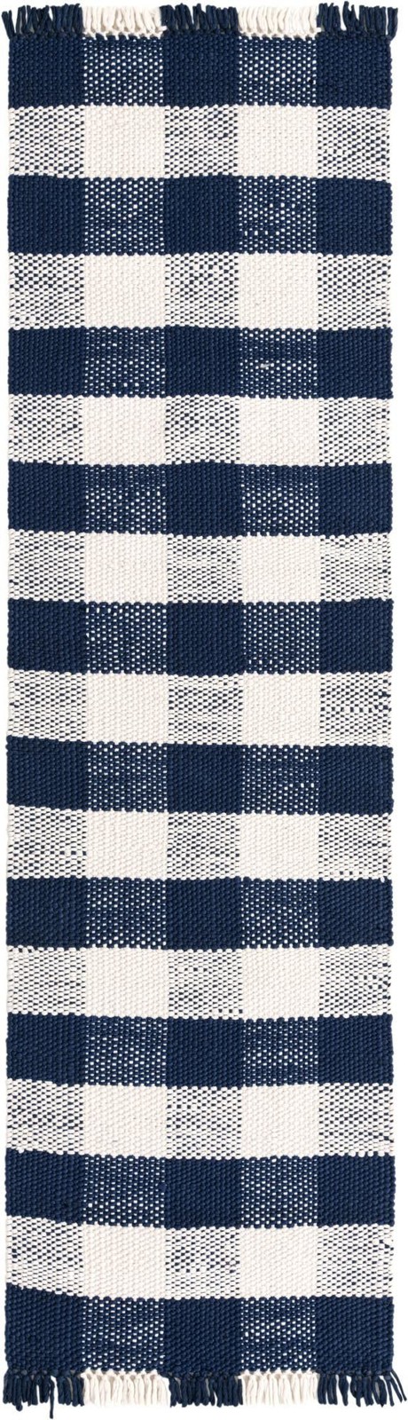 2' 7 x 10' Grady · Checkered Washable Outdoor Rug, navy and ivory