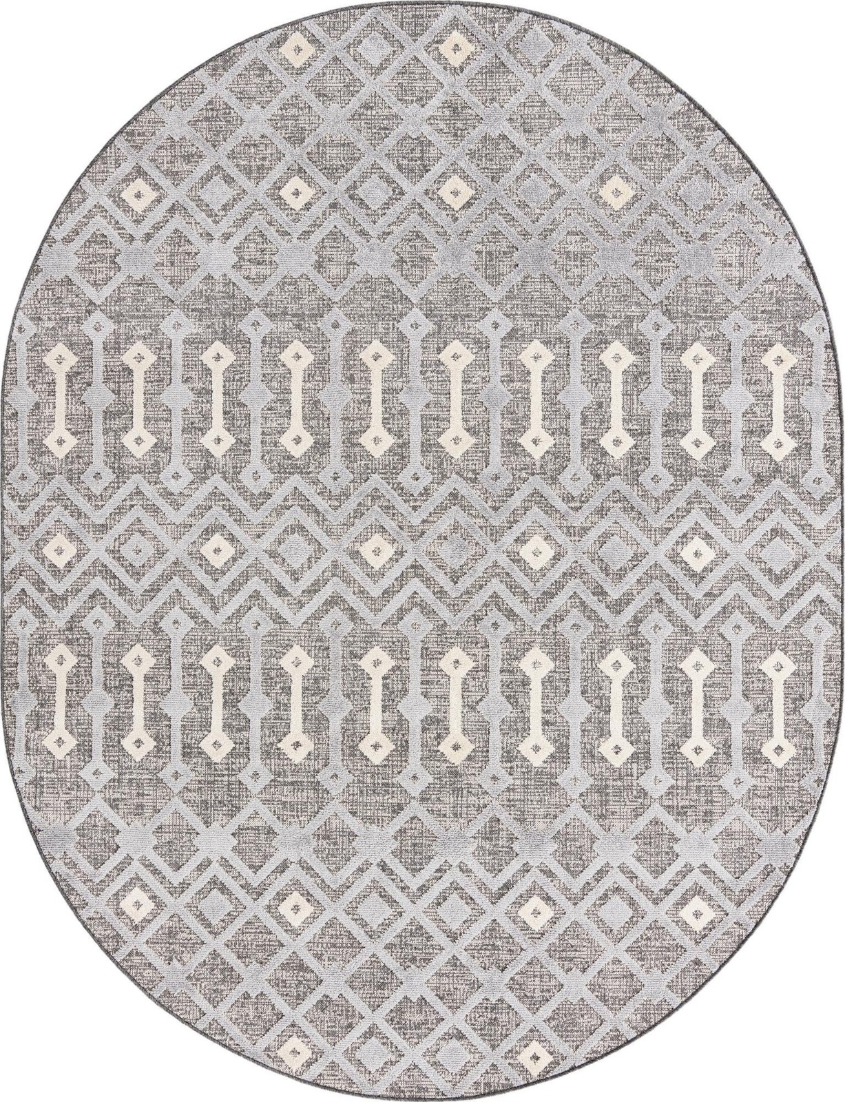 7' 10 x 10' Rothwell · Geometric lattice rug, gray and beige
