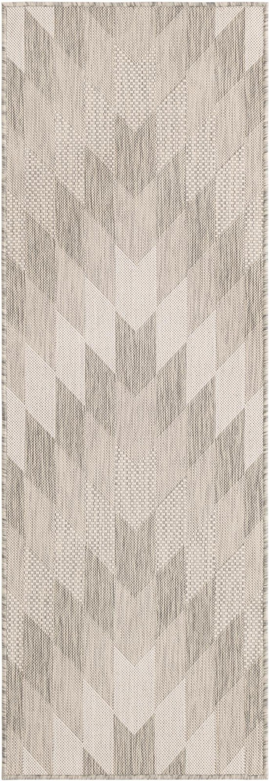 2' x 6' Morrell · Chevron Outdoor Rug, gray