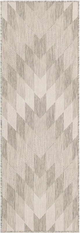 2' x 6' Morrell · Chevron Outdoor Rug, gray