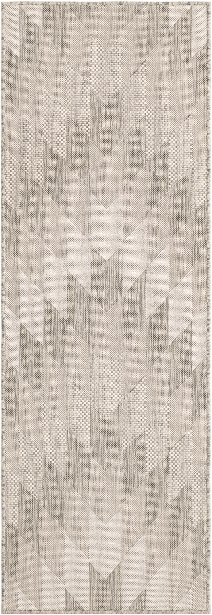 2' x 6' Morrell · Chevron Outdoor Rug, gray