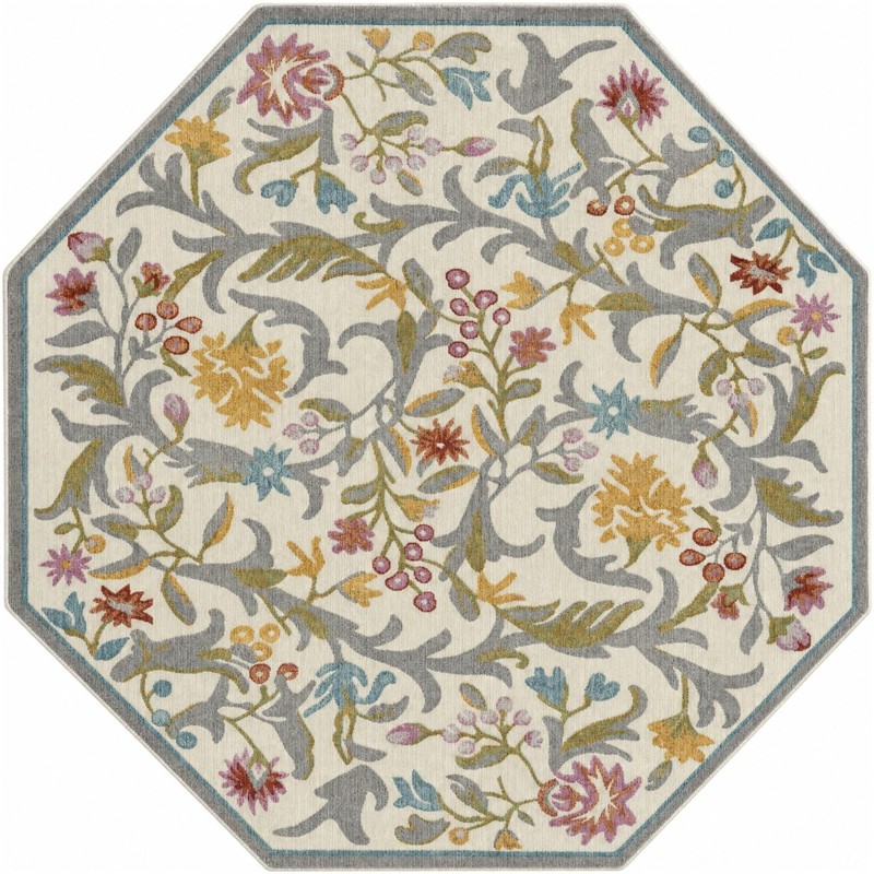 Draper · Floral rug, ivory and multi