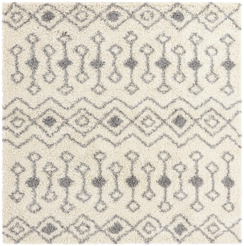 7' 10 x 7' 10 Bayley · Chevron Shag Rug, ivory