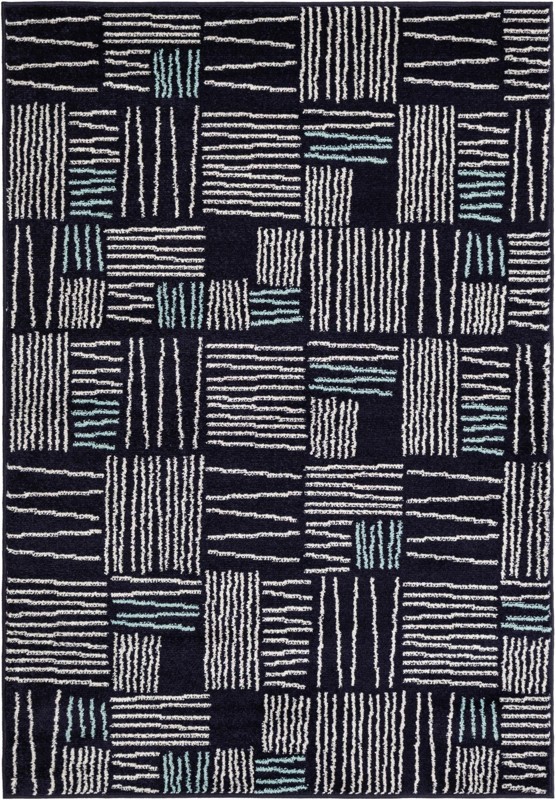 4' x 6' Snowberry · Abstract rug, navy blue