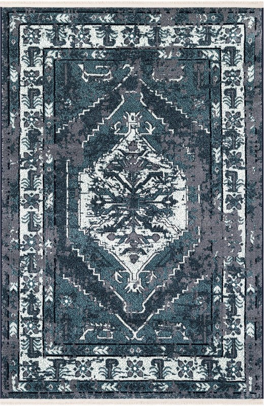 4' x 6' Simcoe · Border rug, midnight blue