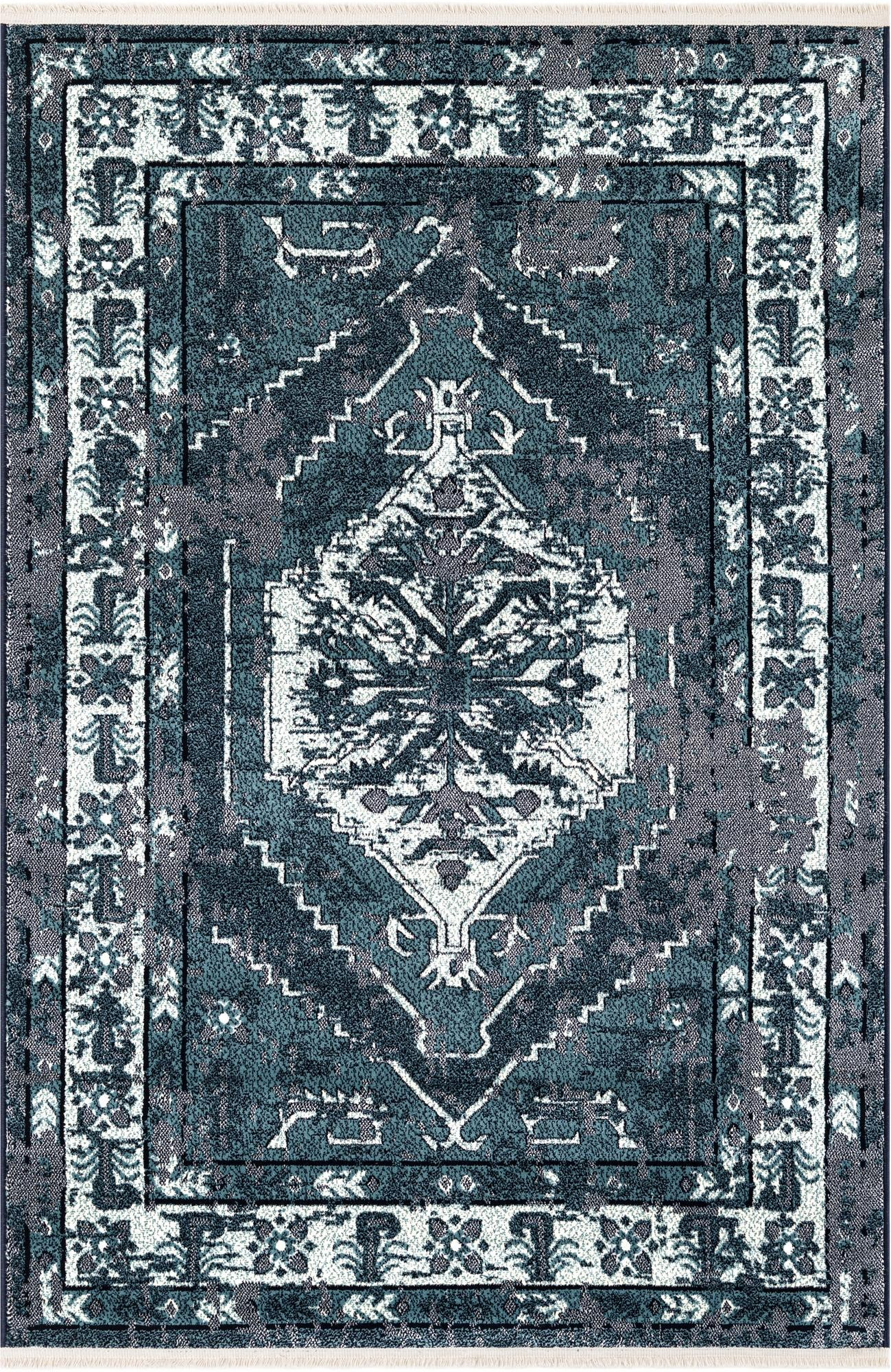 4' x 6' Simcoe · Border rug, midnight blue