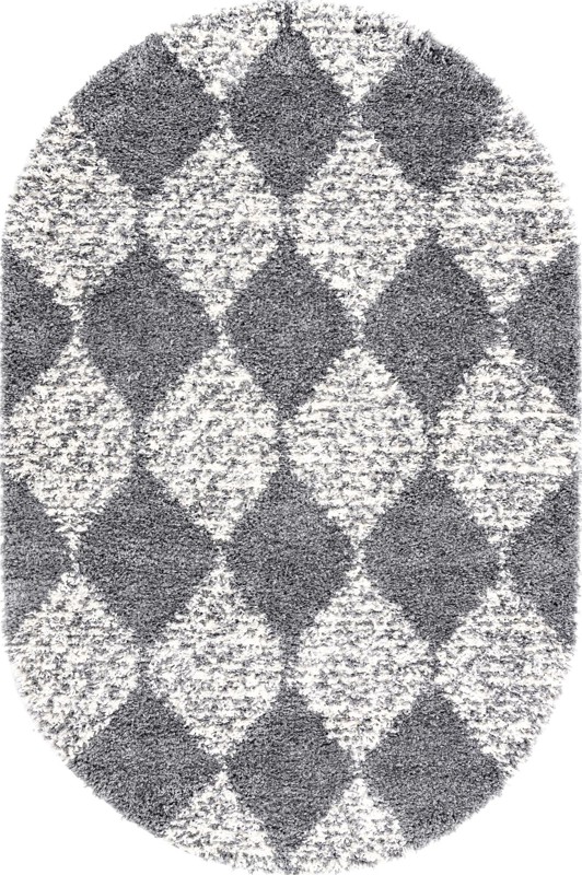 5' 3 x 8' Newton · Diamond Shag Rug, gray