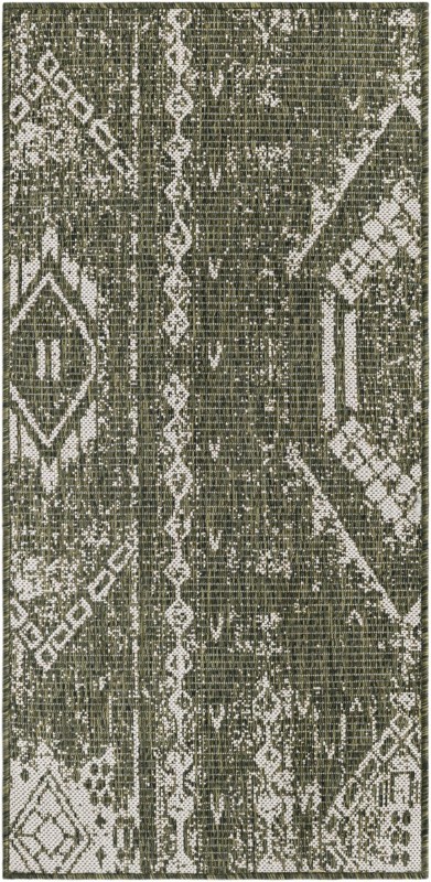 2' x 4' Wildman · Patchwork Outdoor Rug, green