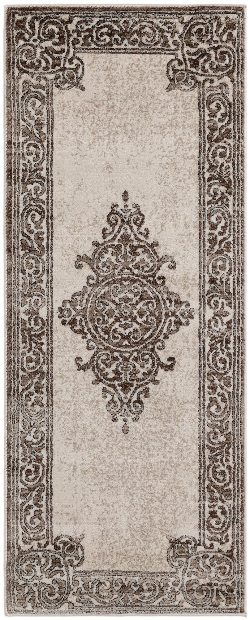 2' x 5' Bunting · Border rug, chocolate brown