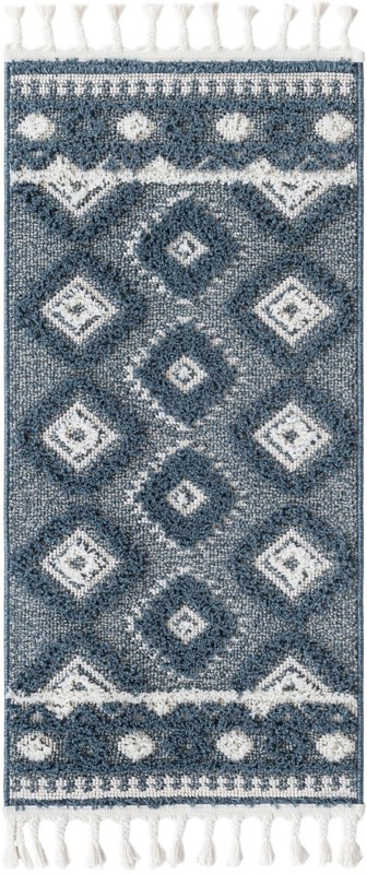 2' x 4' Bernard · Diamond rug, blue
