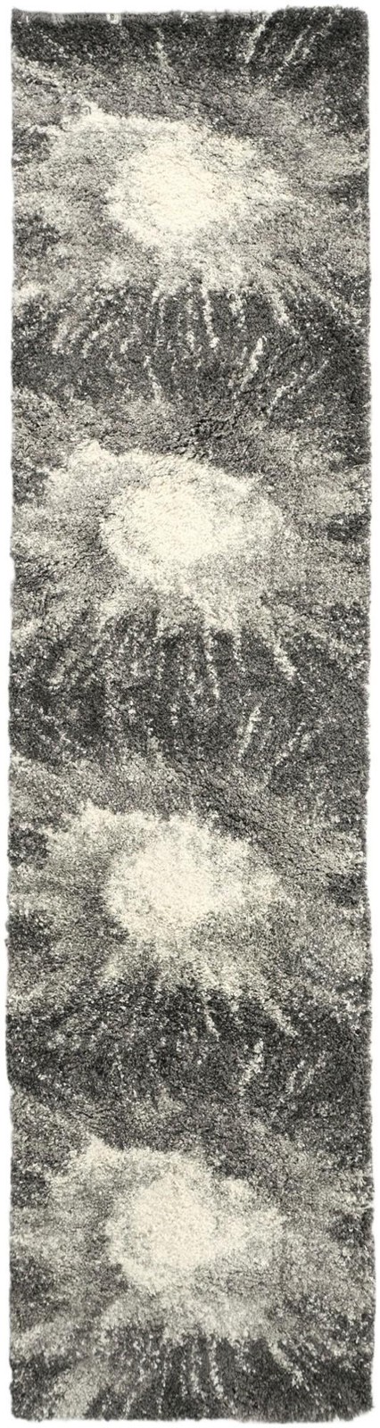 2' 7 x 10' Shirley · Abstract Shag Rug, gray and black