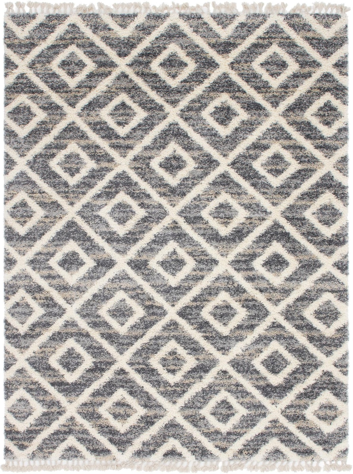 9' x 12' 2 Tunstall · Diamond Shag Rug, gray