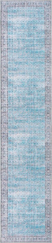 2' 6 x 12' Forrester · Border Washable Rug, blue