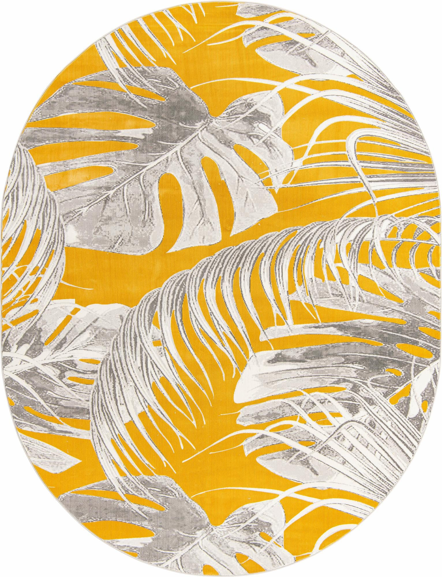 7' 10 x 10' Britton · Floral / botanical rug, yellow