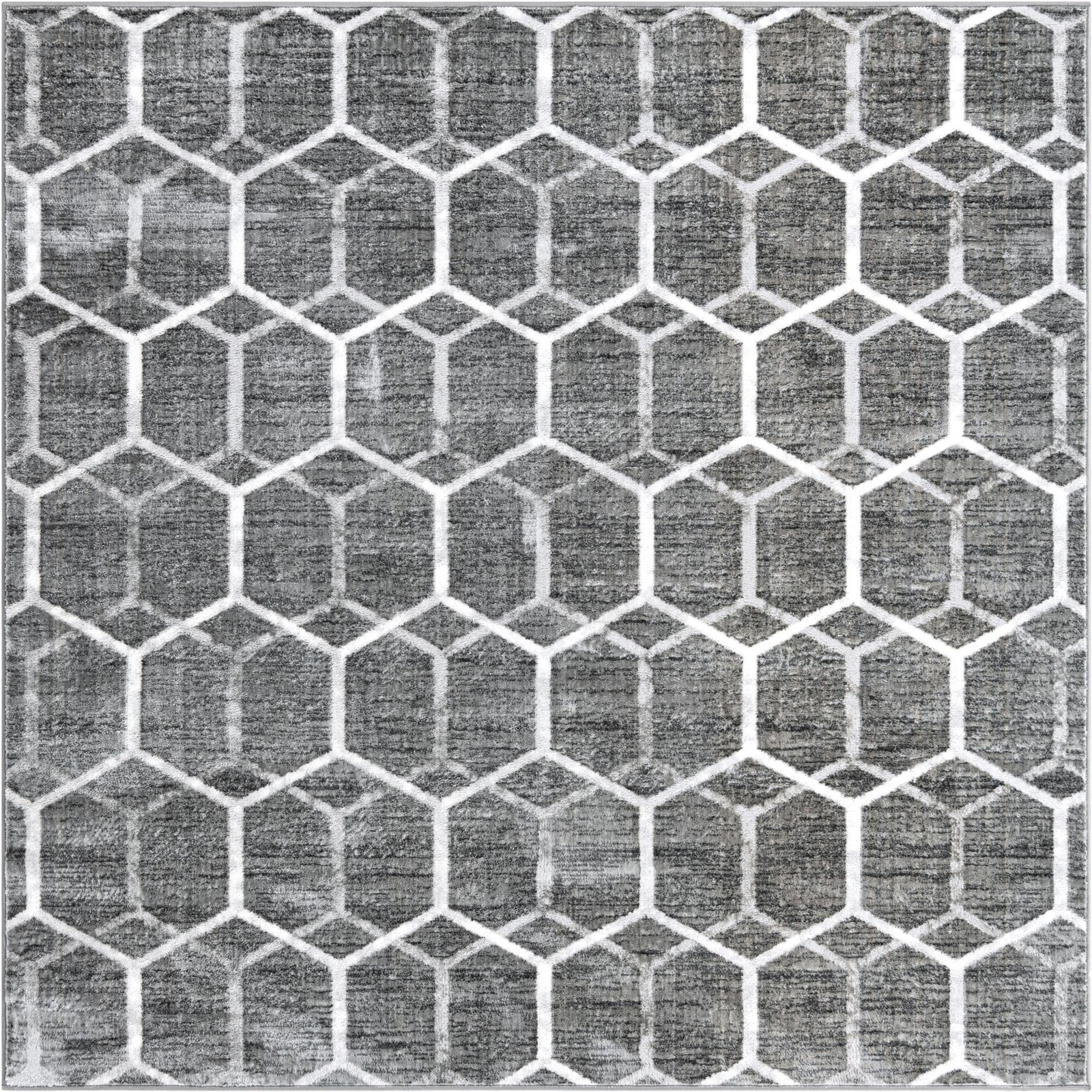 7' x 7' Babcock · Geometric rug, grey