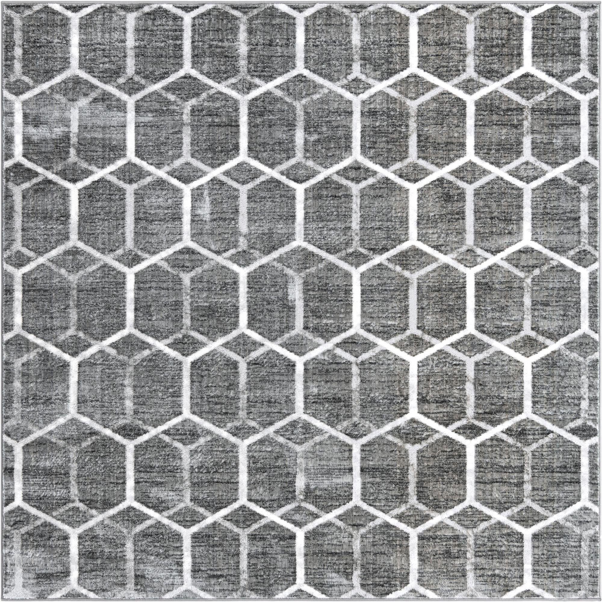 7' x 7' Babcock · Geometric rug, grey