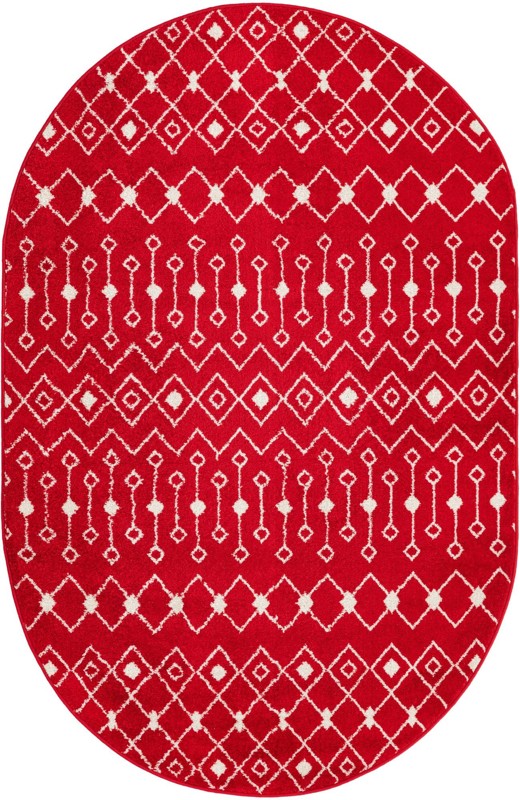 5' 3 x 8' Boswell · Geometric trellis rug, burgundy and ivory