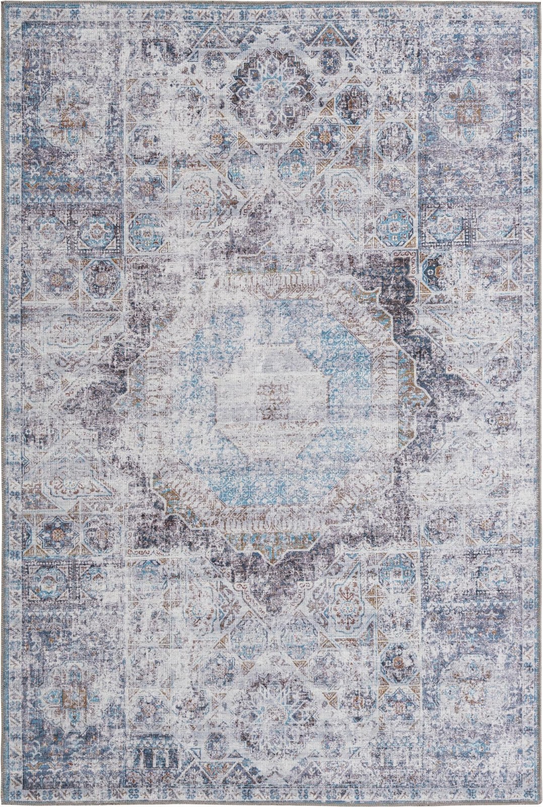 5' 3 x 8' Cinnabar · Medallion rug, vintage ivory