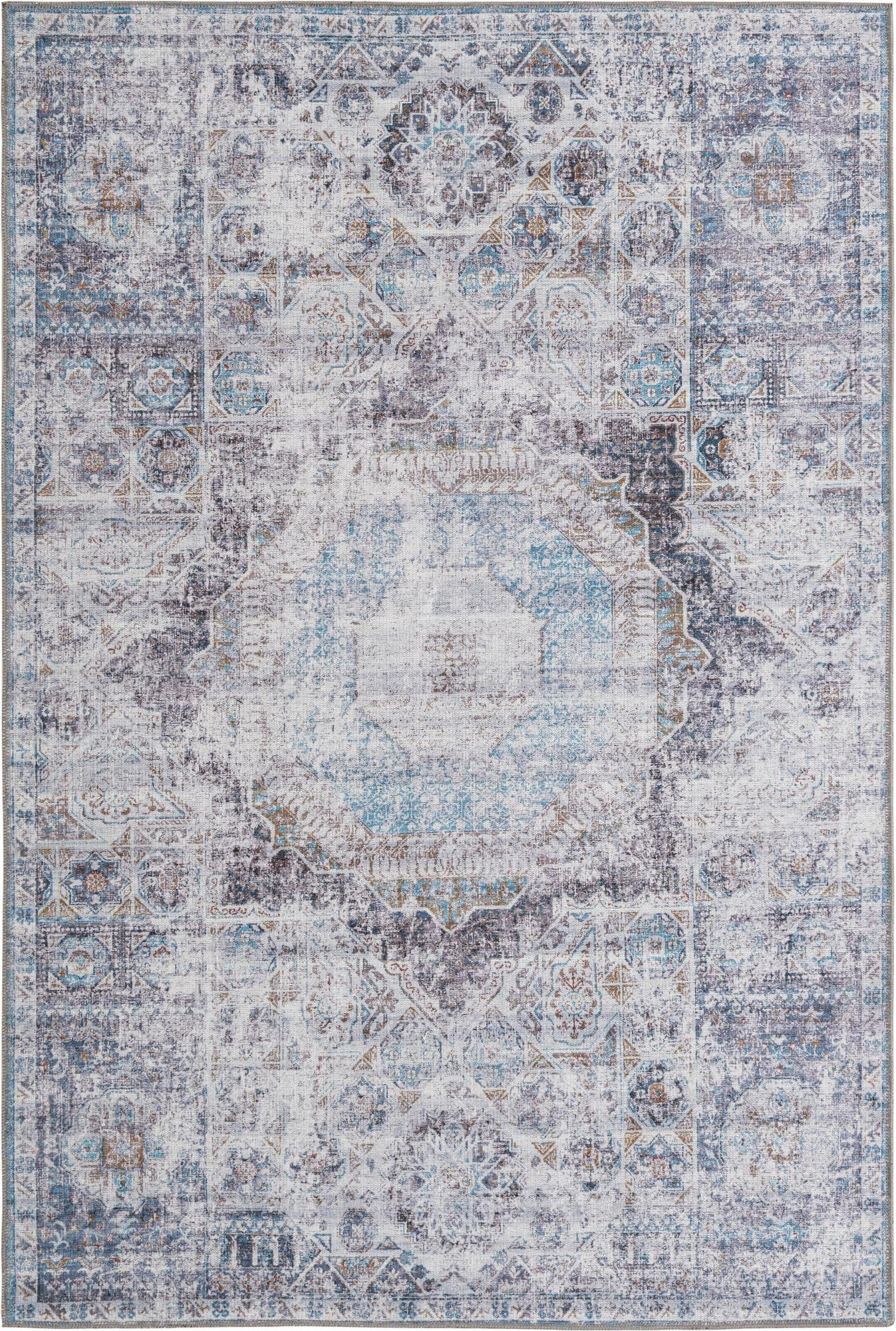 5' 3 x 8' Cinnabar · Medallion rug, vintage ivory