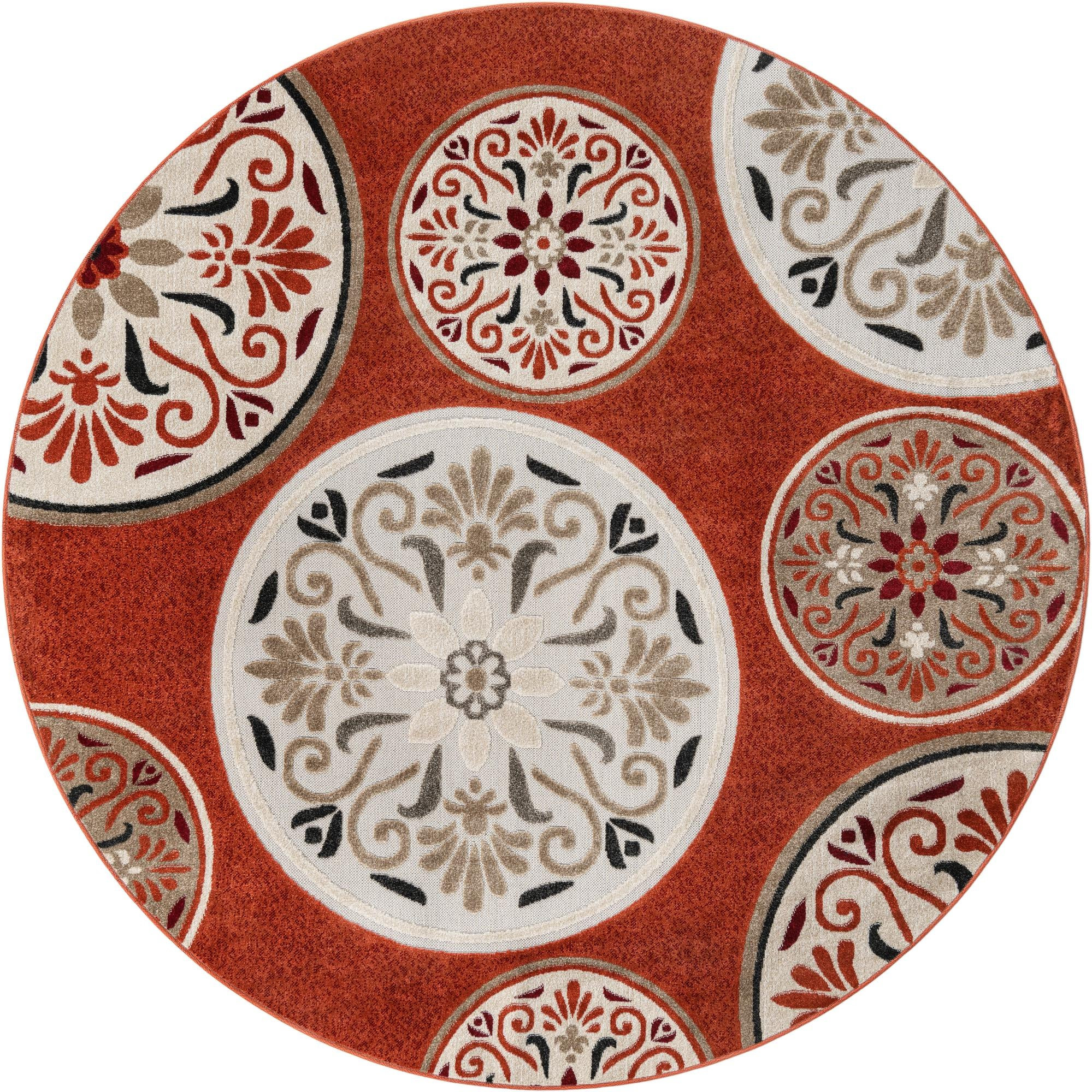 7' 10 x 7' 10 Racine · Floral / botanical Outdoor Rug