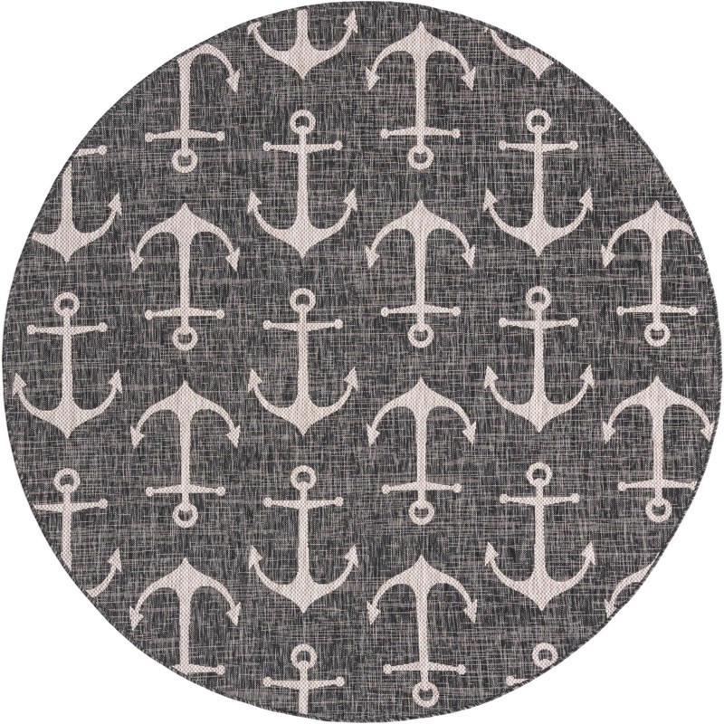 7' 10 x 7' 10 Millbrook · Pictoral Outdoor Rug, charcoal