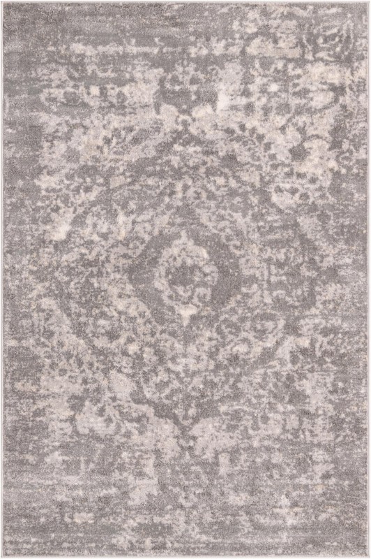 5' 3 x 8' Priestley · Medallion rug, gray