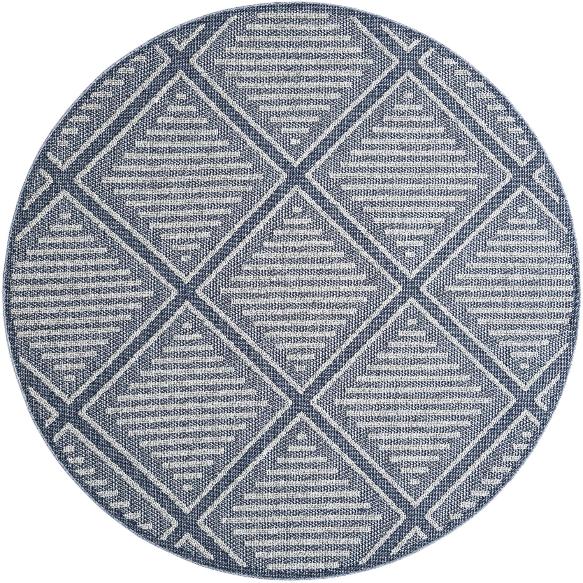 7' 10 x 7' 10 Auburn · Diamond Outdoor Rug, navy blue