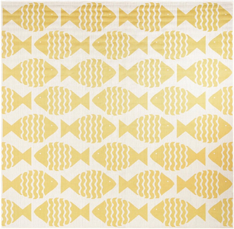 10' x 10' Beresford · Pictoral Outdoor Rug, yellow