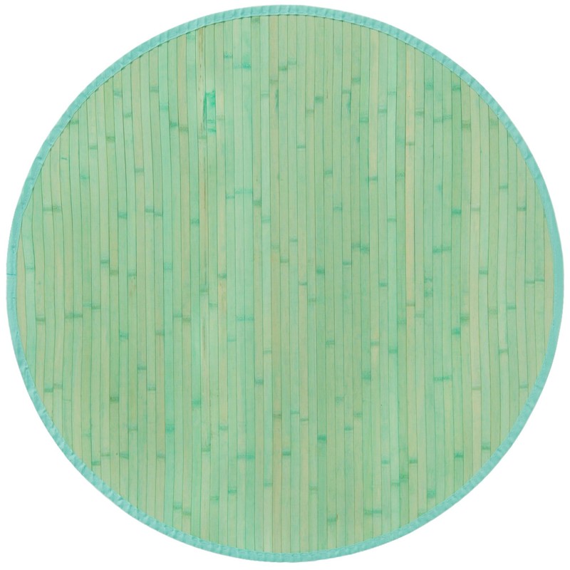 3' 3 x 3' 3 Nora · Border rug, aqua