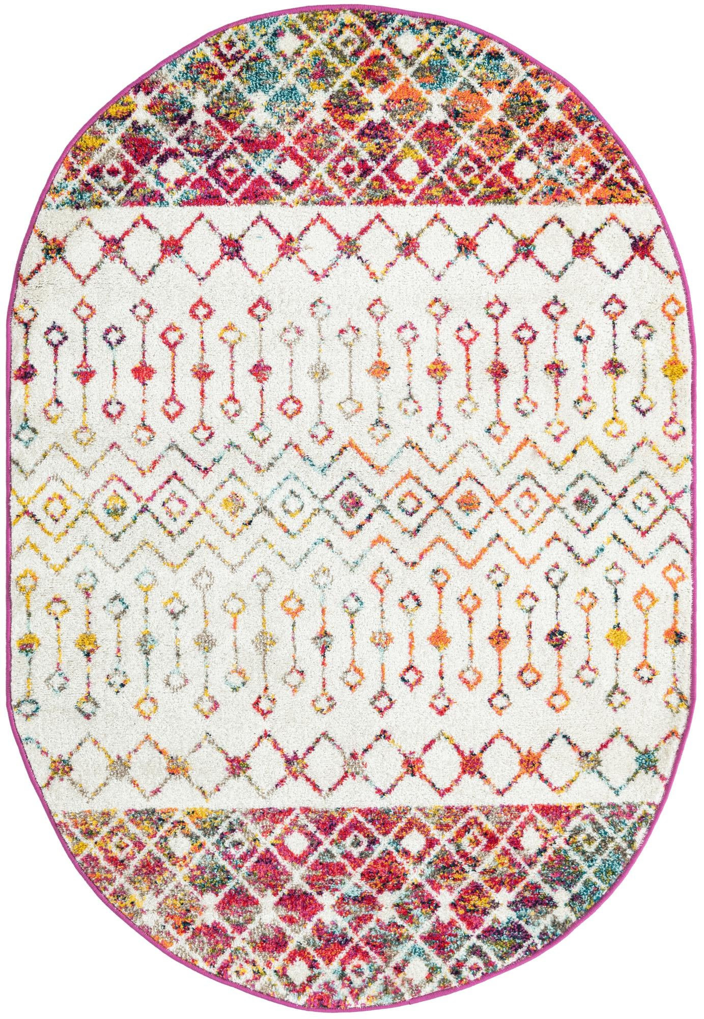 4' x 6' Vernon · Geometric tribal rug, ivory multi