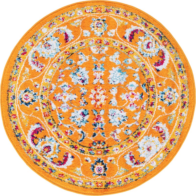 3' x 3' Aspen · Border rug, orange