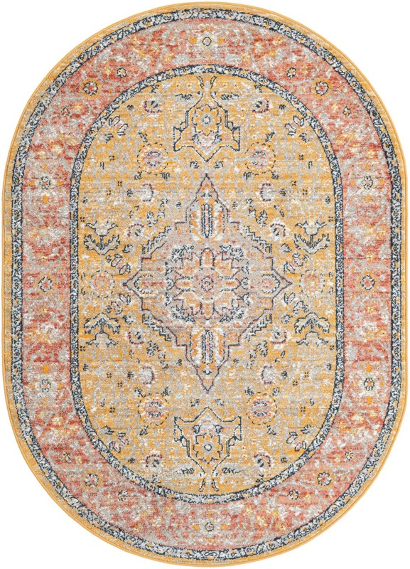 4' x 6' Thane · Border rug, yellow