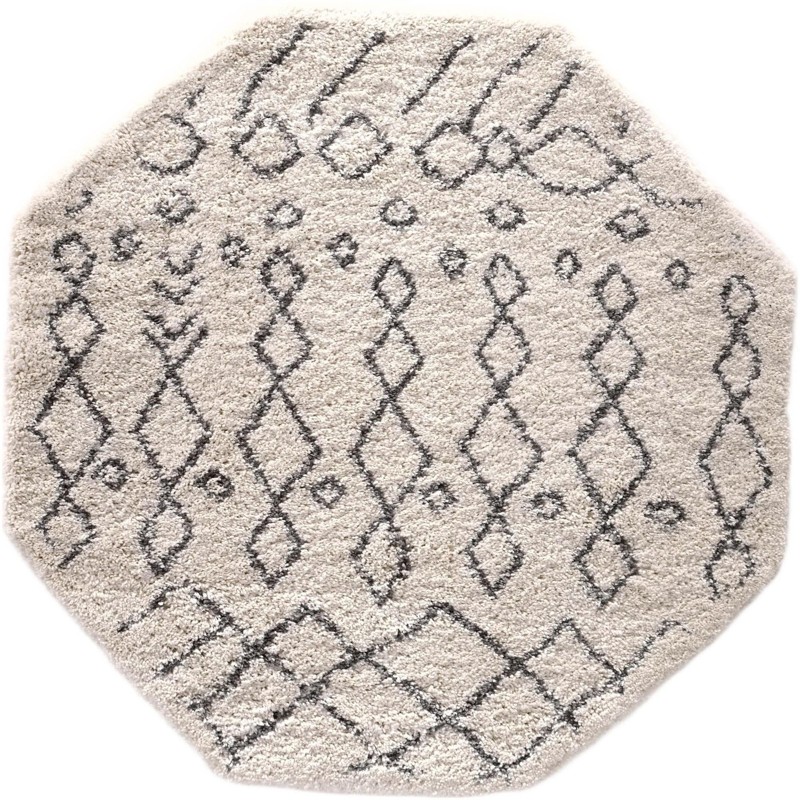 Jameson · Geometric shag rug, ivory and gray