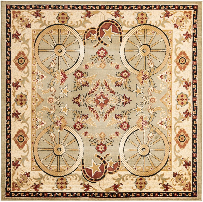 Tabor · Border rug, green