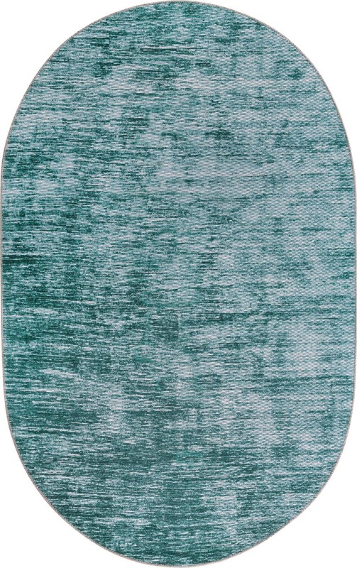 5' x 8' Prewitt · Abstract striped rug, teal and ivory