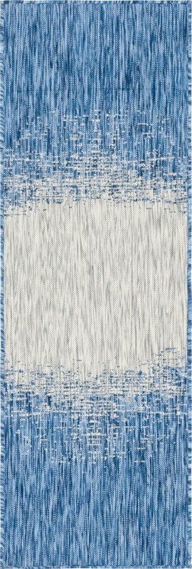 2' x 6' Buell · Gradient Outdoor Rug, blue