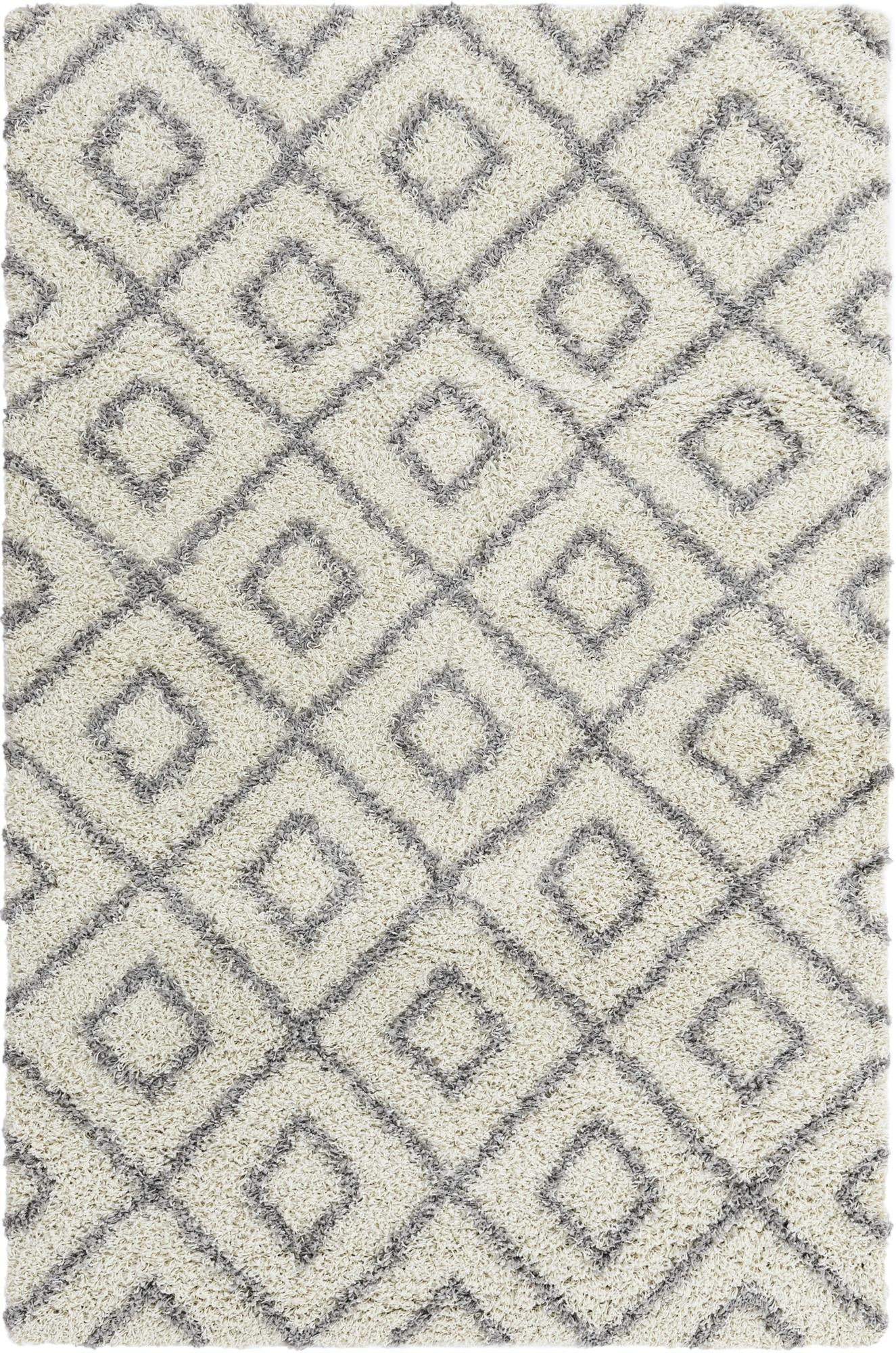 5' 3 x 8' Brock · Diamond Shag Rug, ivory