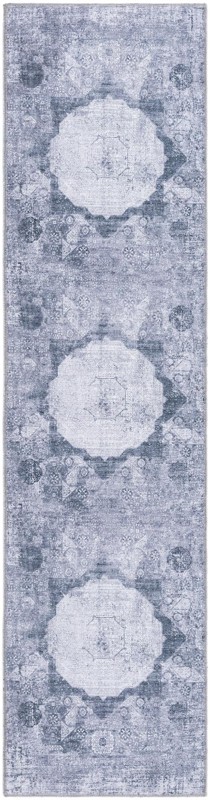 2' x 8' Fallowfield · Medallion Washable Rug, gray ivory