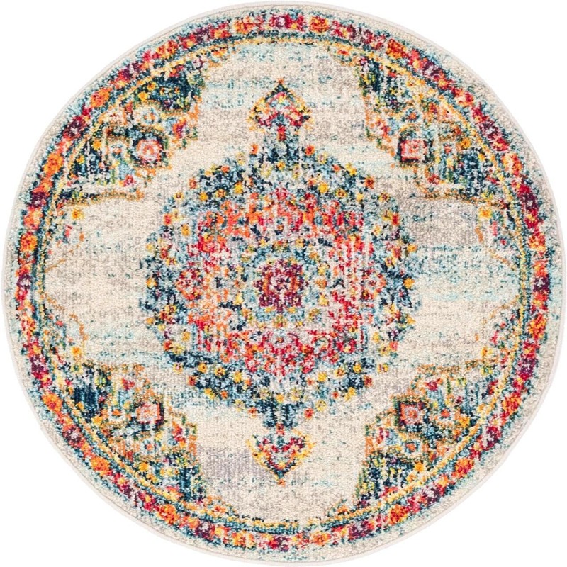 3' x 3' Amberley · Border rug, ivory