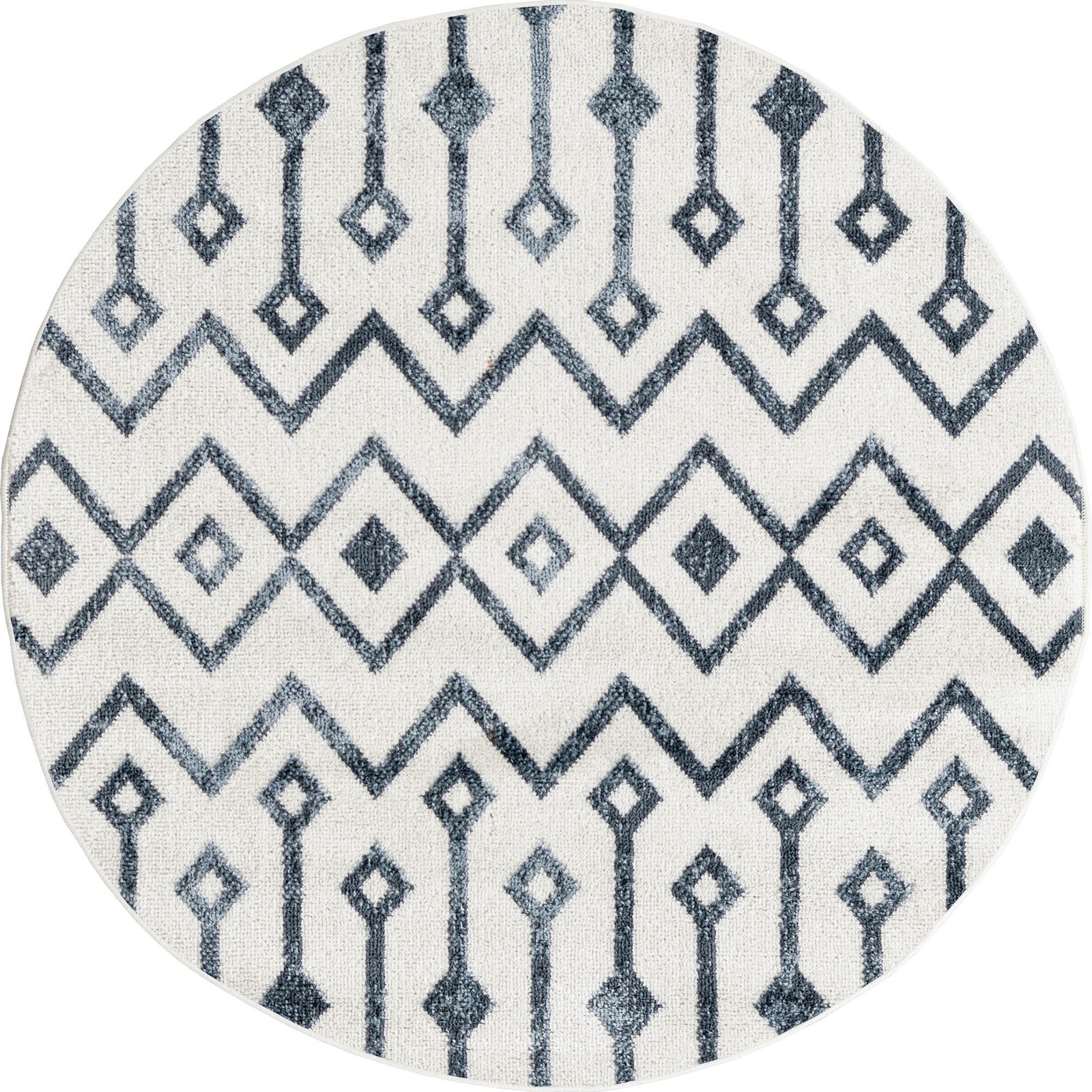 3' x 3' Eugene · Geometric rug, white and navy