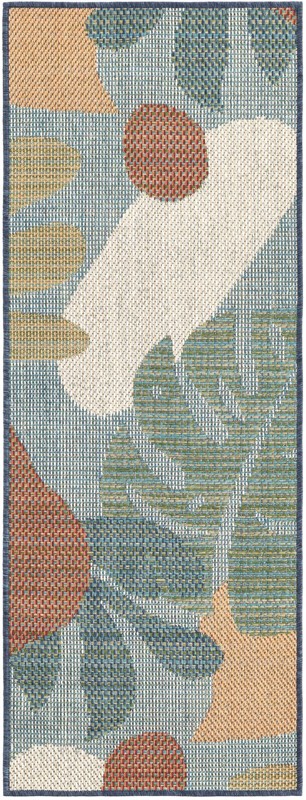 2' x 5' 1 Sturgis · Abstract Outdoor Rug, blue