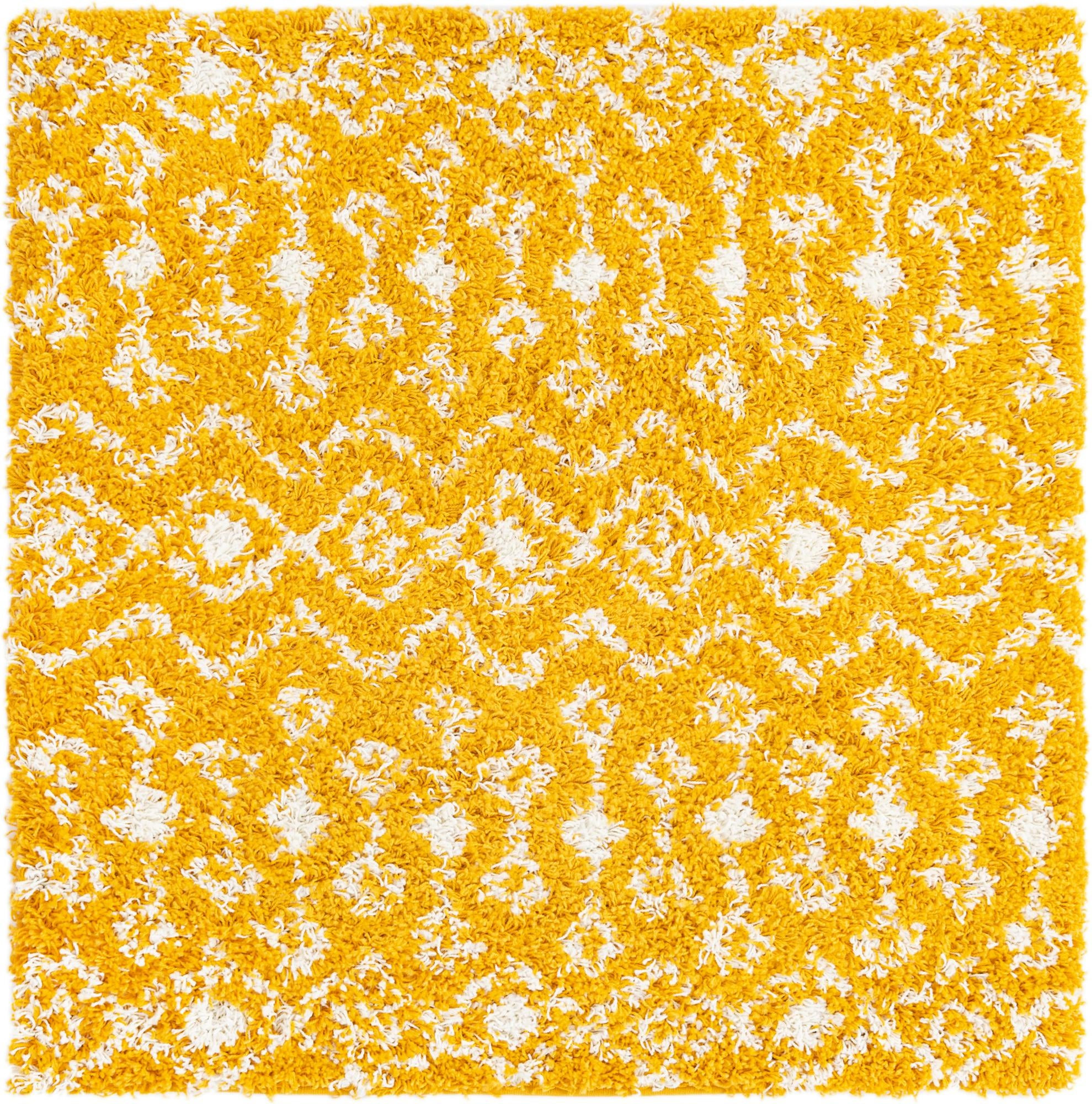 4' x 4' Bayley · Diamond Shag Rug, yellow