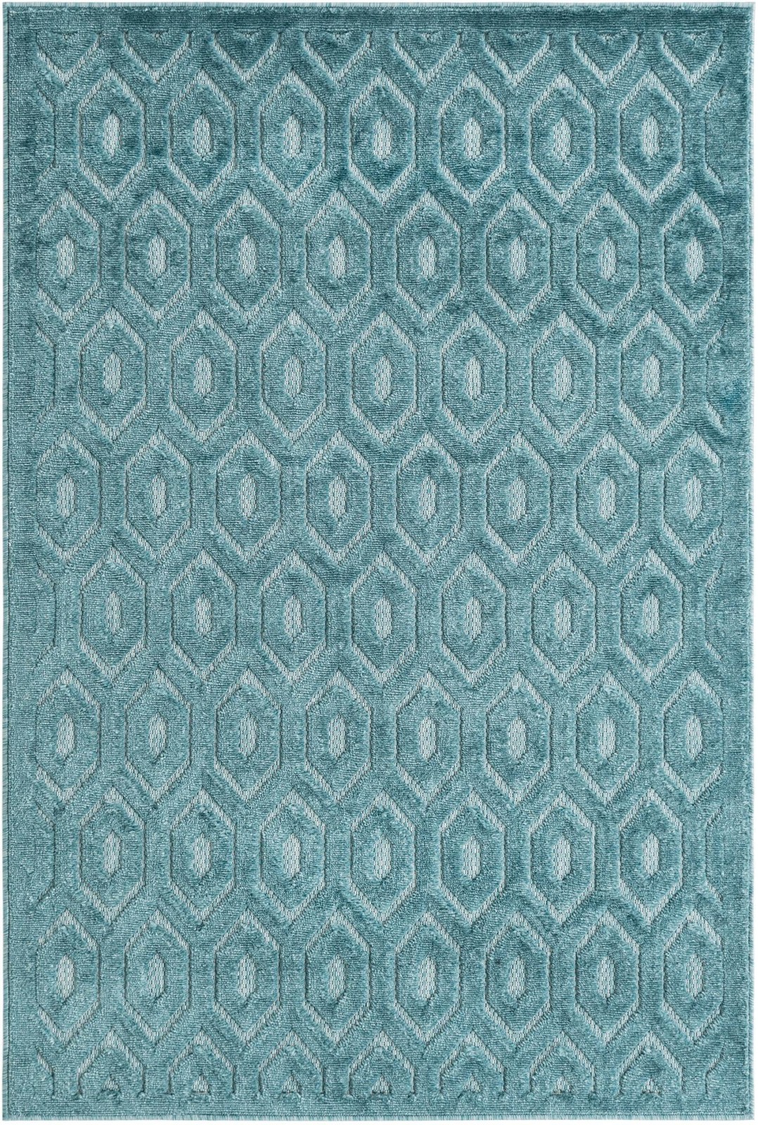 4' x 6' Roanoke · Geometric Outdoor Rug, aqua