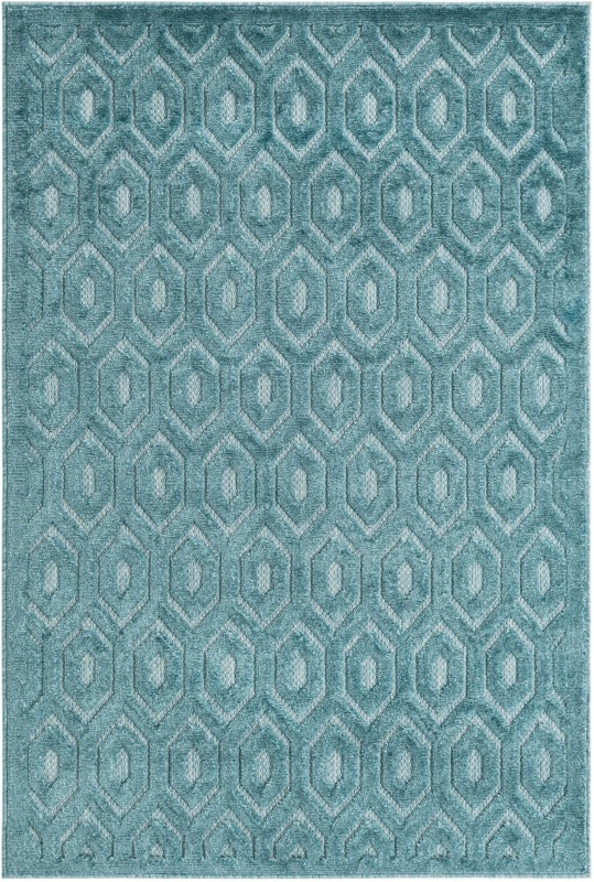 4' x 6' Roanoke · Geometric Outdoor Rug, aqua