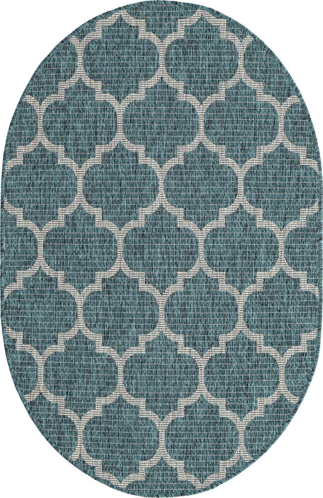 3' x 5' 3 Fanshawe · Lattice Outdoor Rug, teal and gray