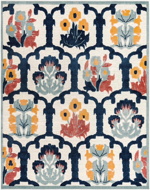 Bandera · Border Outdoor Rug, ivory